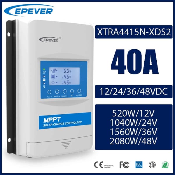 MPPT Aurinkosähkölatausohjain, 30A Virta, 12/24V Automaattinen Jännite,XTRA4415N