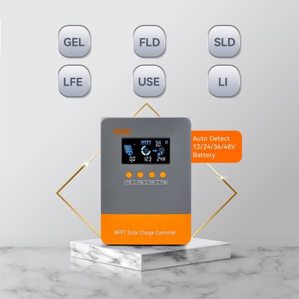 MPPT Solpanel Ladecontroller, 60A Maksimal Strøm, Alsidig Spændingsunderstøttelse,60A MPPT, 12V 24V 36V 48V