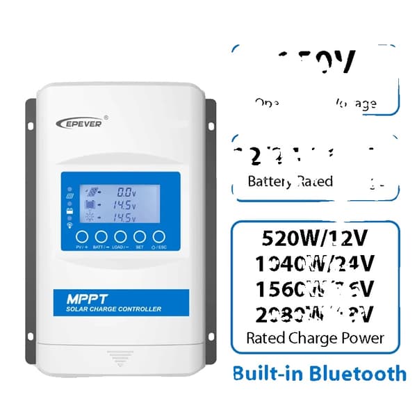 40A MPPT Solcelleladeregulator, 150V Åben Kredsløbsspænding, Bluetooth-aktiveret,40A, XTRA4415N G3 BLE
