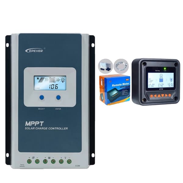 EPEVER MPPT Solcelleladeregulator, 12V/24V kompatibilitet, maks. PV spænding 100V,12V 24V, 20A, med MT52