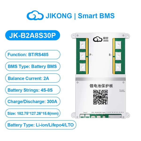 Smart Batteristyringssystem, 100A Opladning/Entladning, 1A Aktiv Balancering,B2A8S30P