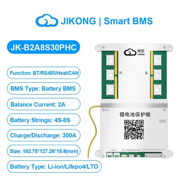 Smart Batteristyringssystem, 100A Opladning/Entladning, 1A Aktiv Balancering,B2A8S30P-HC