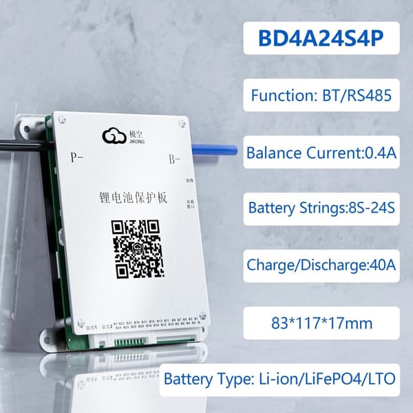Smart Battery Management System, Aktiv Balancefunktion, Høj Ladekapacitet,BD4A24S4P