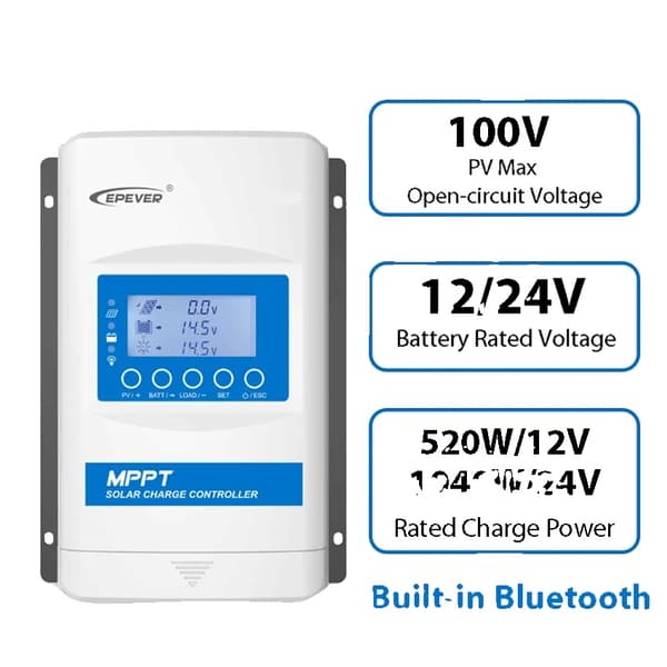 Solcelleladeregulator, Maksimal Strøm, 12/24V Nominel Spænding, 100V Maks PV Spænding,12V 24V, 40A, XTRA4210N G3 BLE