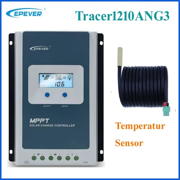 MPPT Solcelleladeregulator, Forskellige Batteristøtter, CE Certificeret, Alsidig Anvendelse,1210ANG3 med sensor