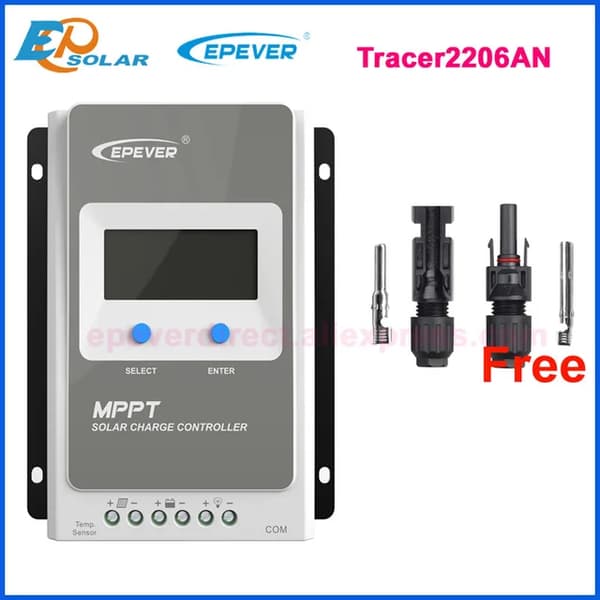 Mppt Solcelleladeregulator, Flere Ampere Muligheder, LCD Display, Kun 2206AN