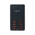 Miniatyrbild 4 av 5: LogiLink PA0140 USB-laddningsstation 44 W 8x USB-A Svart Inomhus Auto-Detect