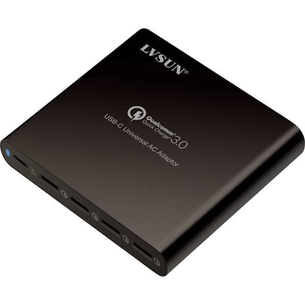 LVSUN LS-Q5U-PD USB-laddningsstation 80 W 4x USB-A, 1x USB-C® Power Delivery, QC 3.0 Svart Inomhus USB Power Delivery (