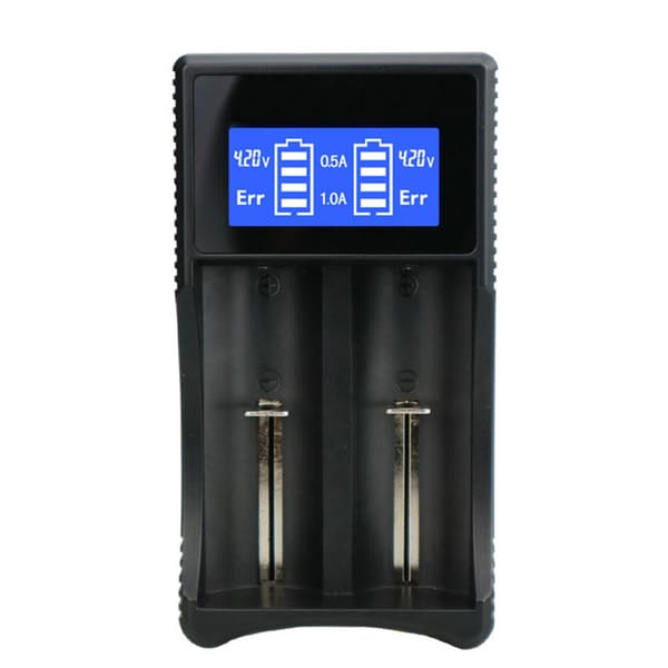 Batterioplader SW-3 med LCD-display til 2x 18650-batterier