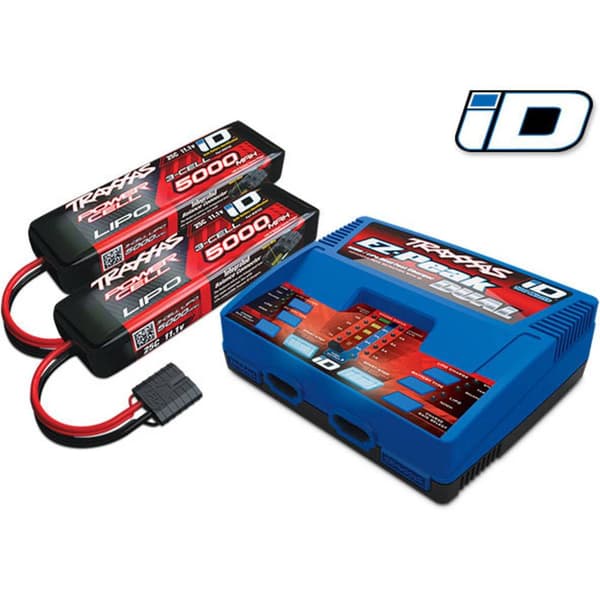 Traxxas Dual EZ Peak Plus Multifunktionsladdare 100 V, 230 V 8 A Inkl. 2x LiPo-batterier Svart, Blå, Röd