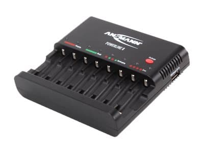ANSMANN Powerline 8 - Batterilader / strømadapter - 8 x batterier lader (USB) Sort