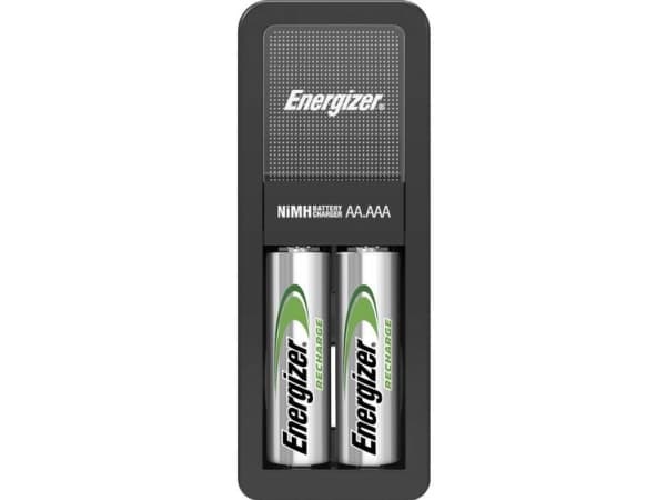 Energizer Mini Charger, Nikkelmetallhydrid (NiMH), Overlading, AA, AAA, 2 stykker, Batterier medfølger