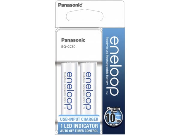 Panasonic eneloop BQ-CC80 - Akkulaturi - (2/4xAA/AAA) 2 x AA-tyyppi - 1900 mAh