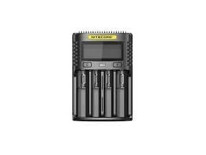 NiteCore UMS4 Laturi pyöreille kennoille NiCd, NiMH, Li-Ion, LiPo 10440, 10500, 12500, 12650, 13500, 13650, 14500, 14650, 16340, 16650, 17335 , 17355