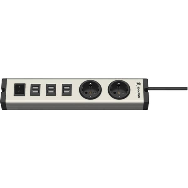 Ehmann USB-laddare 6x USB-A, Jordat kontaktuttag Inomhus