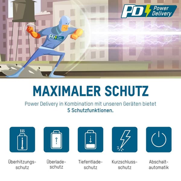 Ansmann Home Charger 254PD USB-laddare 65 W 1x USB-A, 1x USB-C® Power Delivery Svart Inomhus GaN