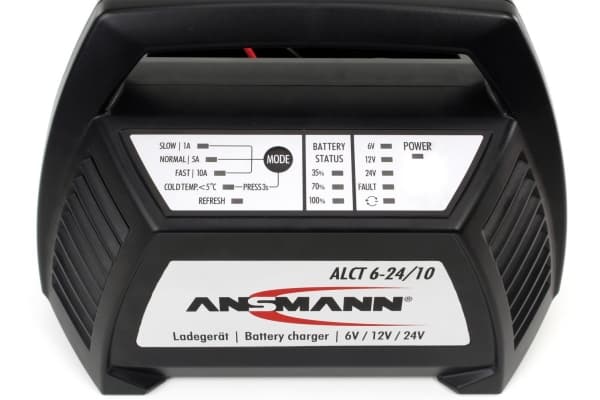 Ansmann ALCT6-24/10, 6/12/24 V, 10 A, 230 V, Kortslutning, Sort, 270 mm