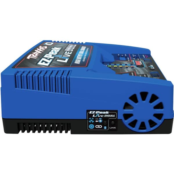 Traxxas EZ-Peak Live Dual RC-batteriladdare 26 A LiPo, NiMH Minus-Delta-U avstängning, Batteri detektering, Temperaturö