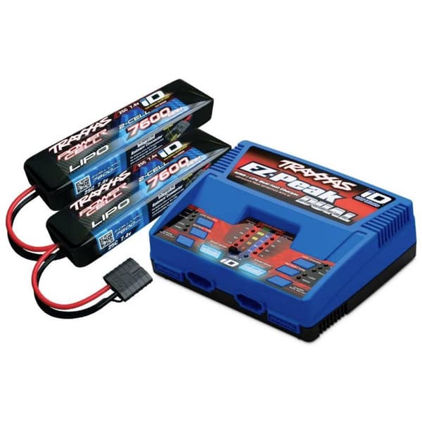 Traxxas EZ-Peak Plus Dual +2x LiPo-Akku RC-batteriladdare 8 A LiPo, NiMH Minus-Delta-U avstängning, Batteri detektering