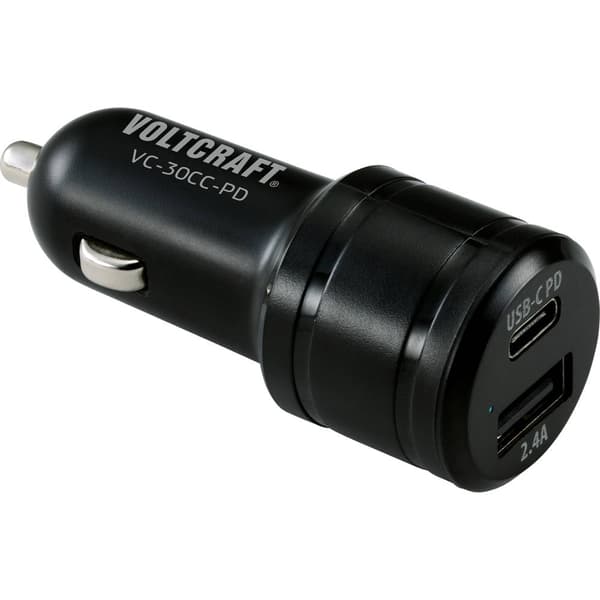VOLTCRAFT VC-30CC-PD USB-laddare 30 W Personbil USB, USB-C® hona Antal utgångar: 2 x USB Power Delivery (USB-PD)