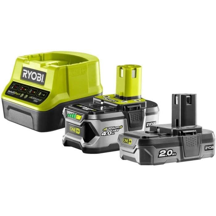 RYOBI batteri 4,0Ah + batteri 2,0Ah og 1 oplader