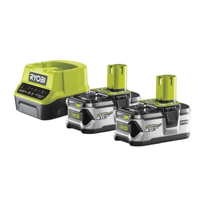 RYOBI sæt med 2 18V 4Ah batterier + 2A oplader