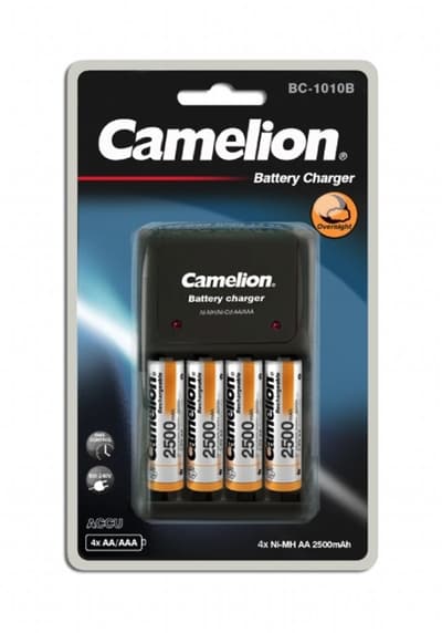Camelion BC1010B, batteriladdare, med 4 AA,