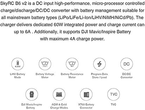 SKYRC iMAX B6 V2 60W 6A DC/DC-omvandlare kompatibel med DJI Mavic Inspirera intelligent batteri NiMH - Tillbehör till Fjärrstyrda Leksaker Laddare