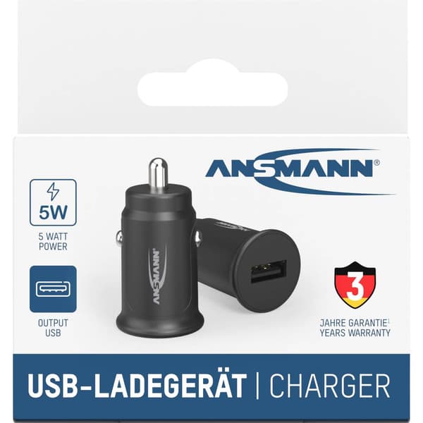 Ansmann InCar Charger CC105 USB-laddare 5 W 1x USB-A Svart Personbil, Lastbil