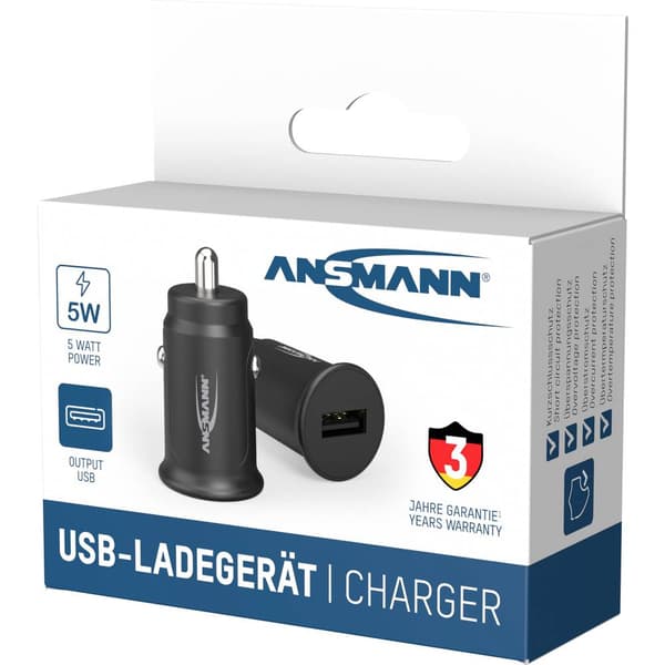 Ansmann InCar Charger CC105 USB-laddare 5 W 1x USB-A Svart Personbil, Lastbil