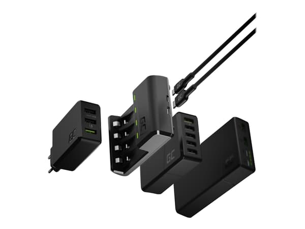 Green Cell VitalCharger - USB-akkulaturi - (4xAA/AAA:lle) 4 x AA-tyyppi - NiMH - 2000 mAh - 0,5 Watt - 1,2 A - lajitelma - lajiteltu