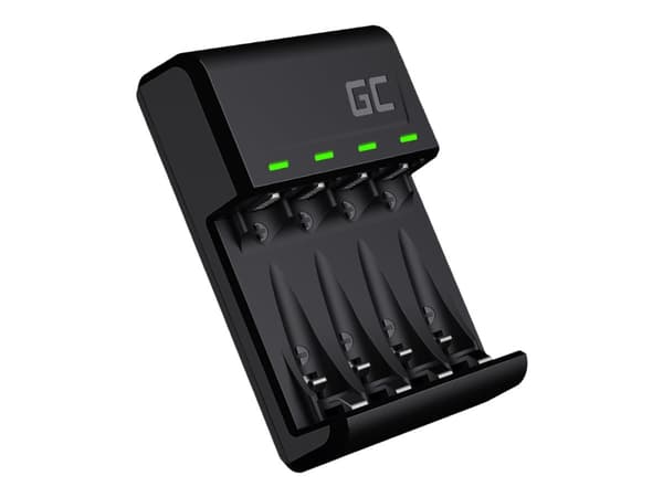 Green Cell VitalCharger - USB-akkulaturi - (4xAA/AAA:lle) 4 x AA-tyyppi - NiMH - 2000 mAh - 0,5 Watt - 1,2 A - lajitelma - lajiteltu