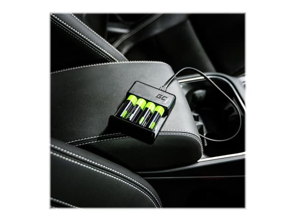 Green Cell VitalCharger - USB-akkulaturi - (4xAA/AAA:lle) 4 x AA-tyyppi - NiMH - 2000 mAh - 0,5 Watt - 1,2 A - lajitelma - lajiteltu