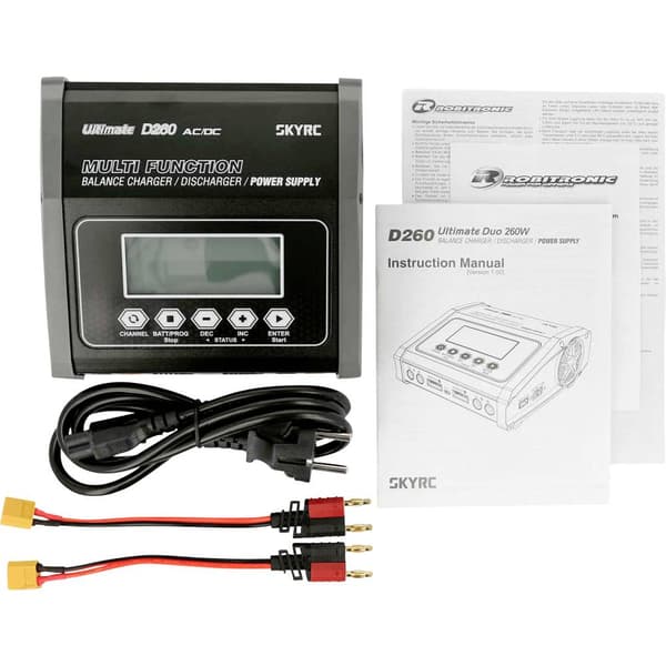 SKYRC D260 RC-batteriladdare 14 A Bly, LiFePO, LiHV, LiIon, LiPo, NiCd, NiMH Grafisk display, Snabbladdningsfunktion, T