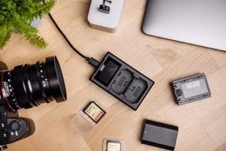 Newellin kameran laturi Newell FDL-USB-C kaksikanavainen laturi NP-W126 akuille