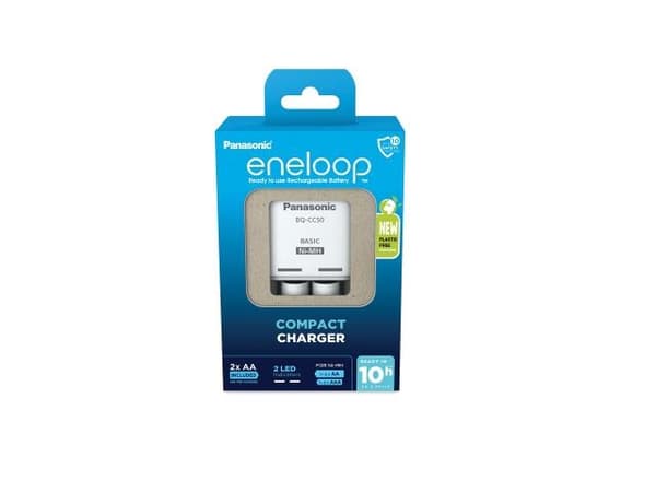 Panasonic eneloop Basic BQ-CC50 - Batteriladdare - (för 2xAA/AAA) 2 x AA-typ - NiMH - 2000 mAh (Eurokontakt)
