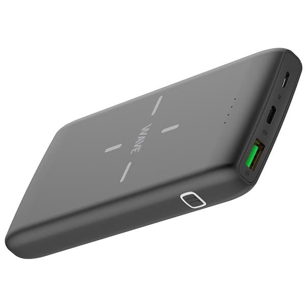 Wave QiPower powerbank, 10 000 mAh, svart