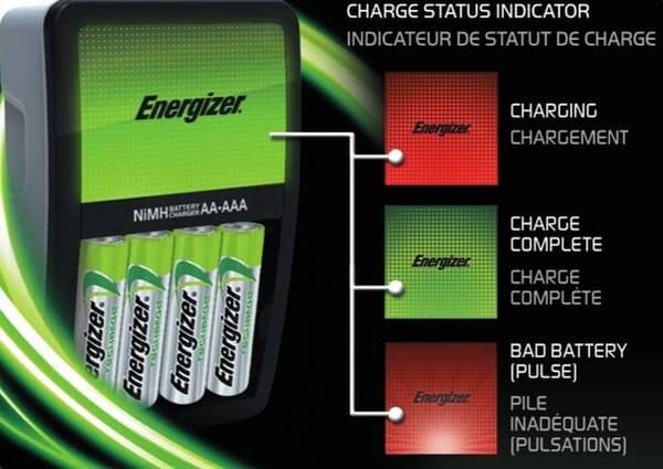 ENERGIZER Maxi ACCU HR6 POW batterioplader + 2 AA 2000 mAh batterier