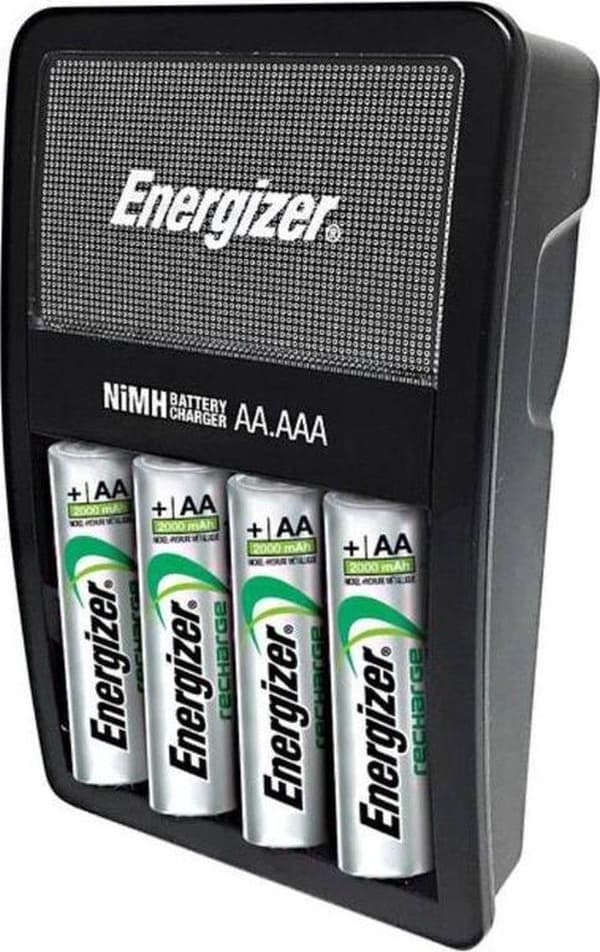 ENERGIZER Maxi ACCU HR6 POW batterioplader + 2 AA 2000 mAh batterier