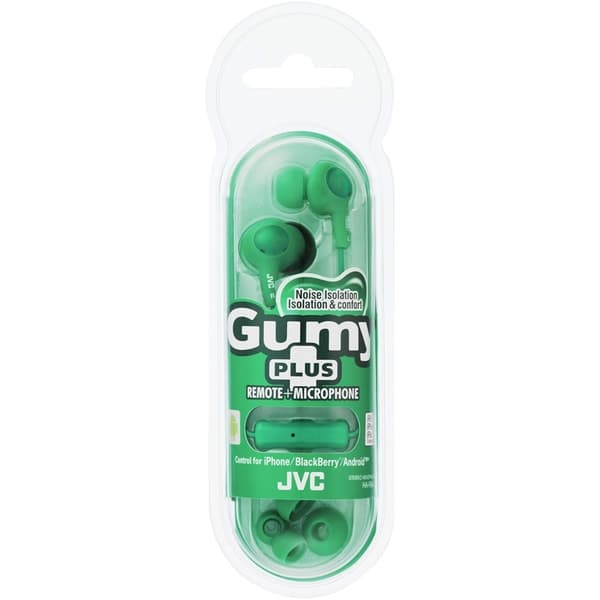 JVC Hörlur FR6 Gumy Plus Mic Grön