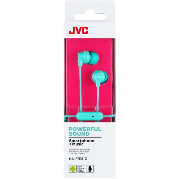 JVC Hörlur FR15 In-Ear Remote Mic Mint Blå