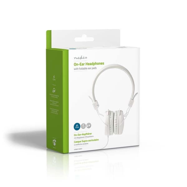 Nedis On-Ear Trådbundna Hörlurar | 3.5 mm | Kabellängd: 1.20 m | Vit