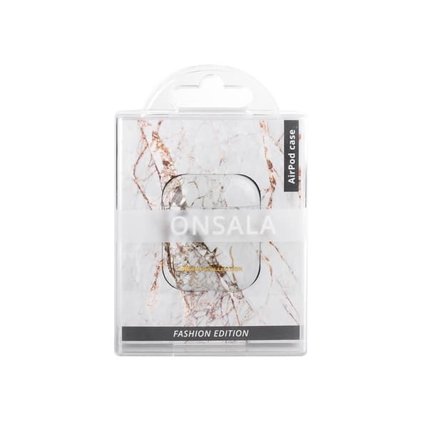 Onsala COLLECTION Airpods Fodral 1st and 2nd Generation White Rhino Marble