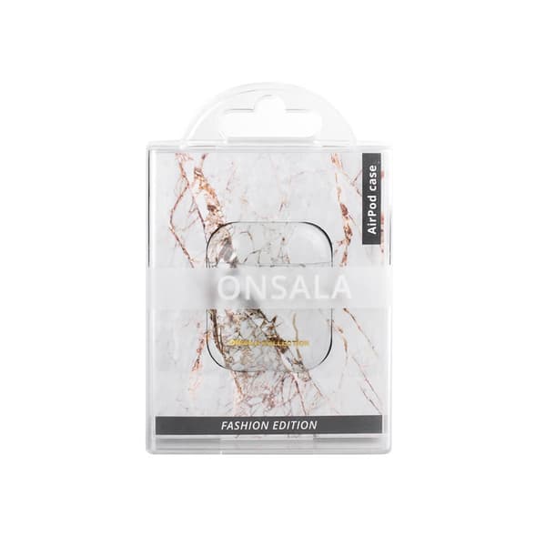 Onsala COLLECTION Airpods Fodral 1st and 2nd Generation White Rhino Marble