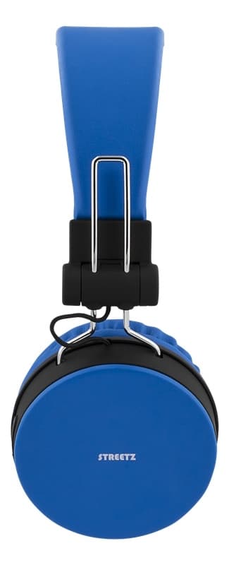 STREETZ Foldable on-ear BT headset, 3.5 mm, blue