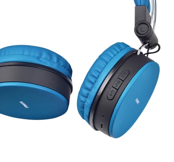 STREETZ Foldable on-ear BT headset, 3.5 mm, blue