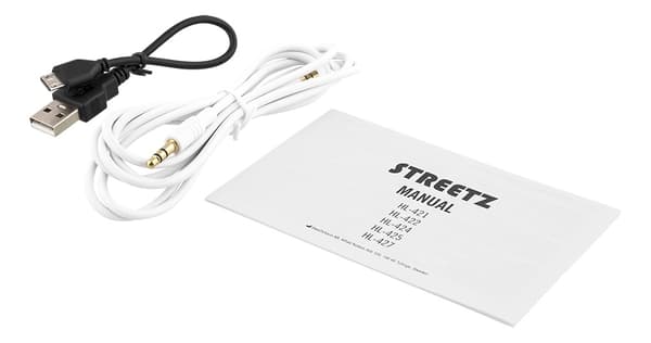 STREETZ BT-kuulokemikrofoni, kokoon taittuva, on-ear, 3,5mm, valkoinen