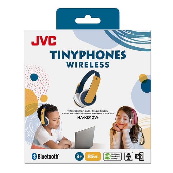 JVC Høretelefoner KD10 On-Ear Trådløs 85dB Gul/Blå