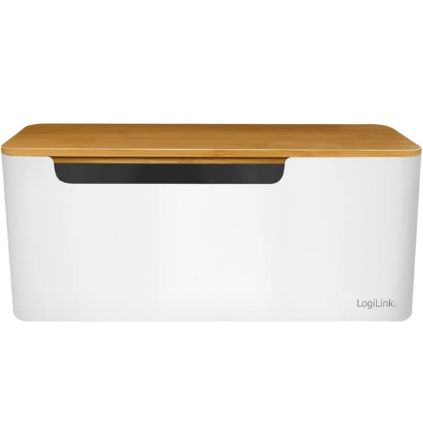 LogiLink Cable box - Kabelgömma m bambulock 32x14x13cm