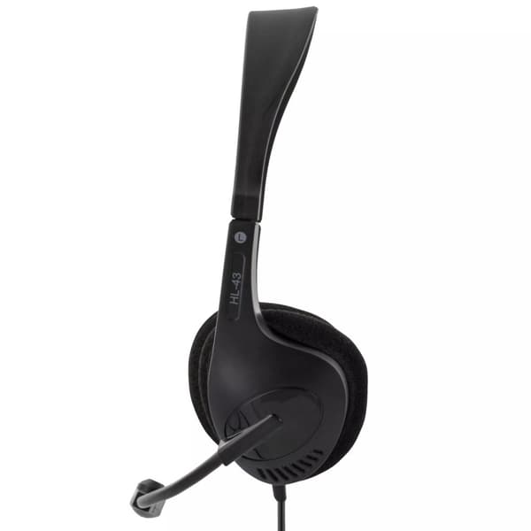 DELTACO headset, volumenkontrol på kablet, 2 x 3,5 mm, 2,5 m kabe